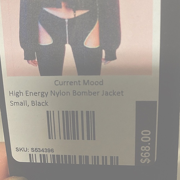 Black Nylon cropped puffer bomber cropped jacket (neon green) oversized - Picture 5 of 5